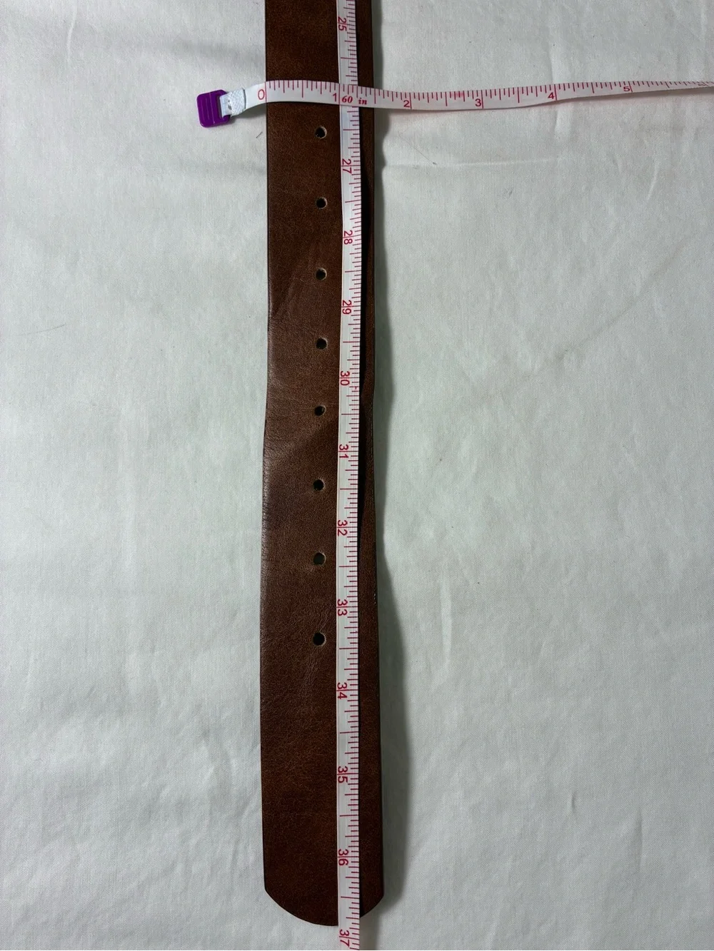 Womens belt 37” long brown faux leather gold squared buckle